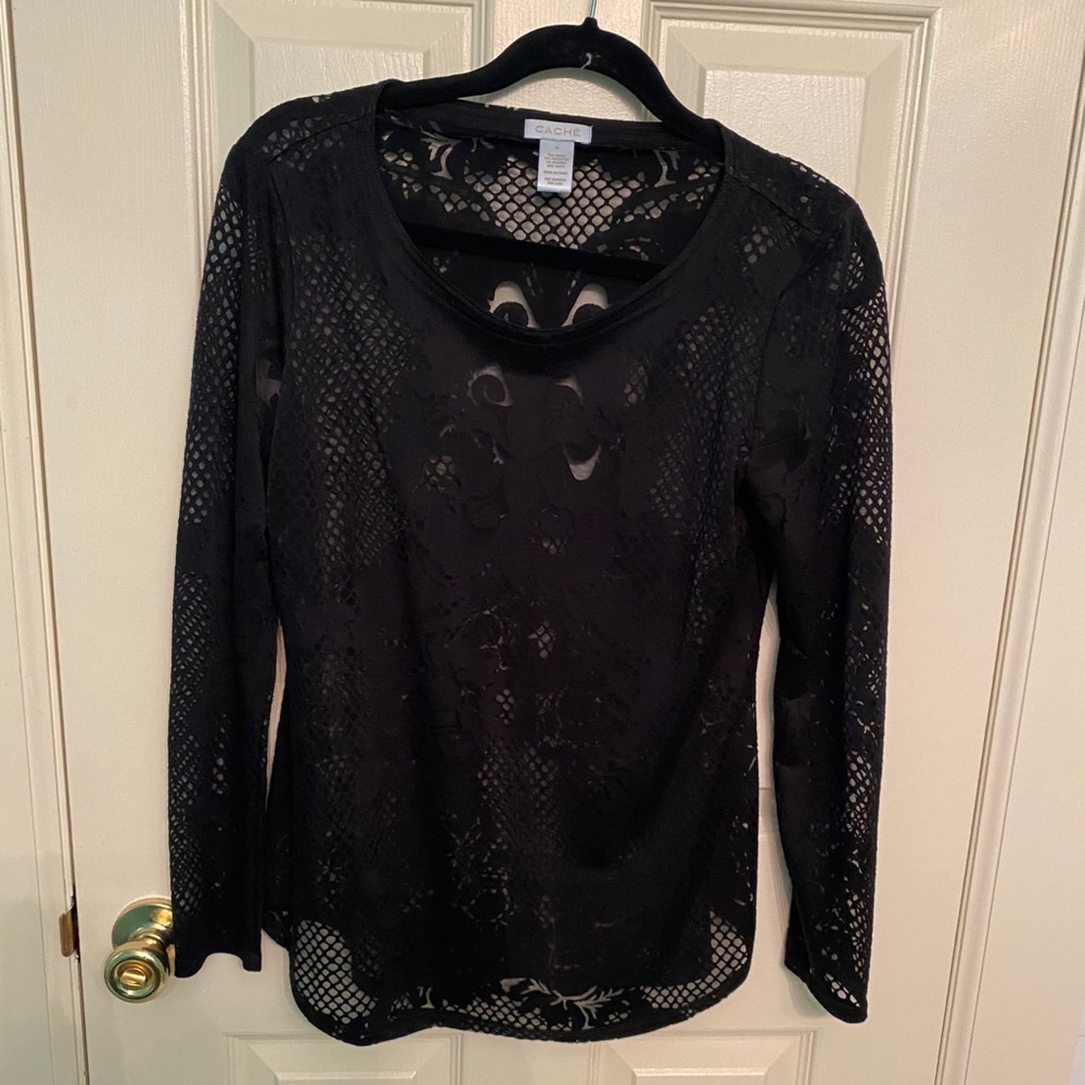 Cache Faux Smooth Lace Top